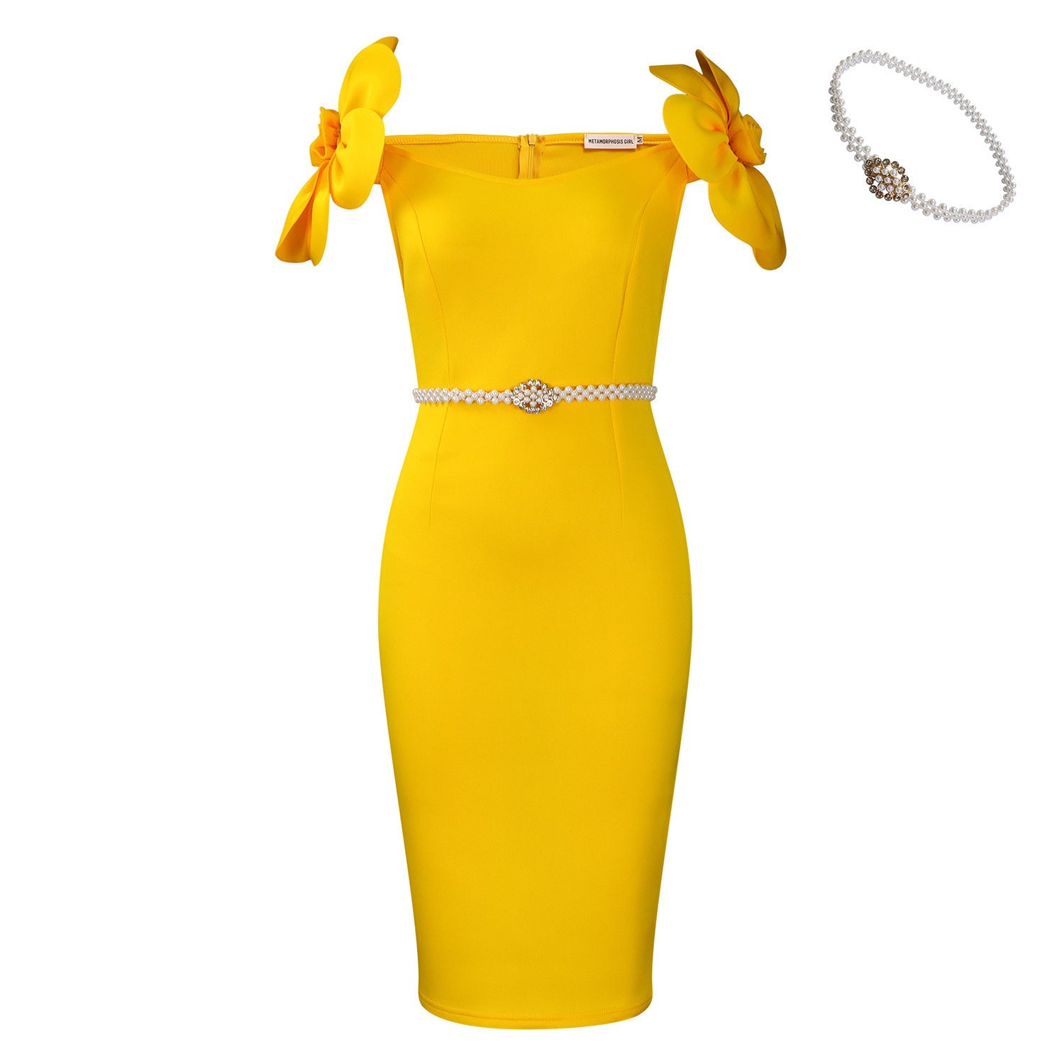 Elegant Floral Shoulder Bodycon Dress – Chic Cocktail & Party Style Feminé Luxé