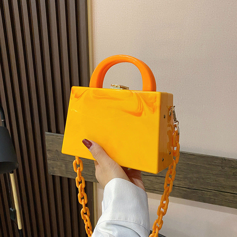 The 'Pop' Acrylic Box Crossbody - Bold Chunky Chain Mini Bag Feminé Luxé