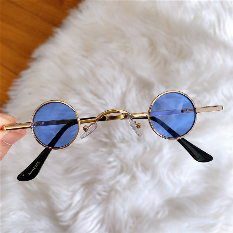 The "Bohemian Icon" Collection: Small Round Retro Metal Sunglasses - Unisex UV400 Essential Feminé Luxé