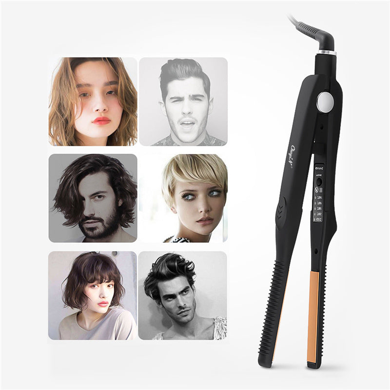 The Precision Sculptor: Mini 2-in-1 Ceramic Flat Iron for Unisex Hair Styling Feminé Luxé