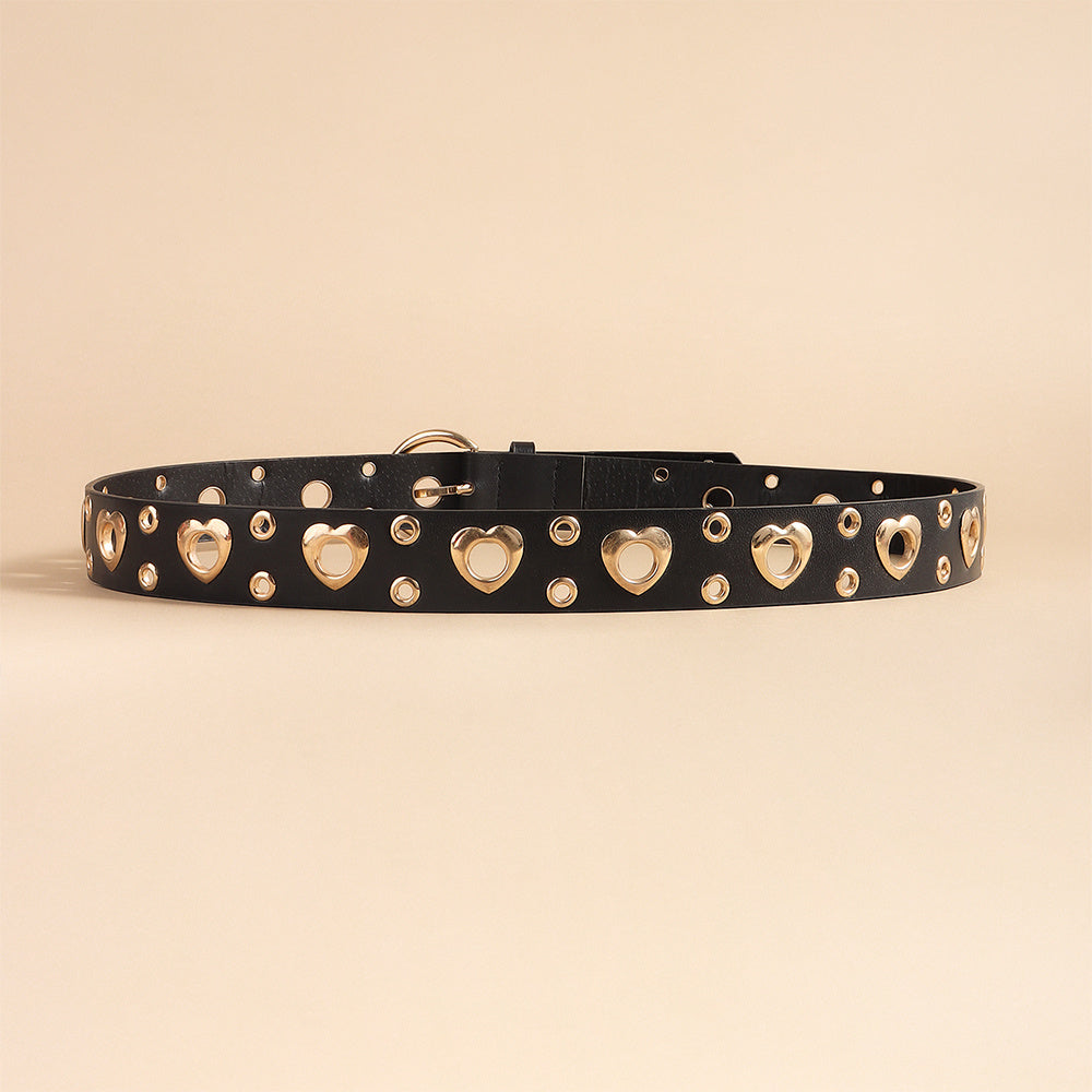 The 'Vandal' Couture Punk Heart Cutout Belt | Electroplated Metal Grommets | High-End Edgy Statement Feminé Luxé