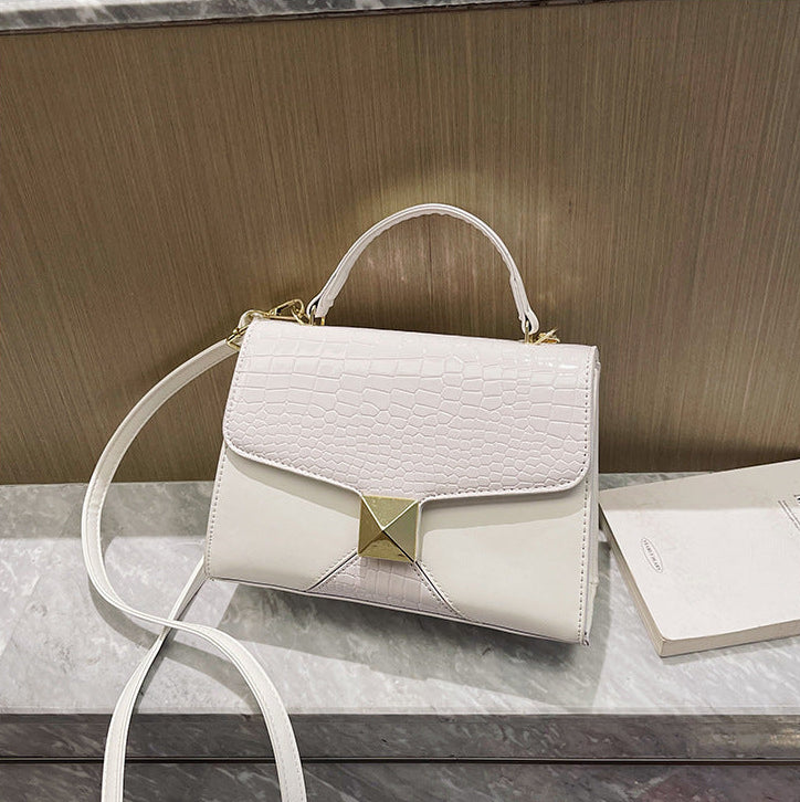 The Emerald Elegance: Premium Croc-Embossed PU Leather Mini Satchel | Day-to-Evening Shoulder Bag Feminé Luxé