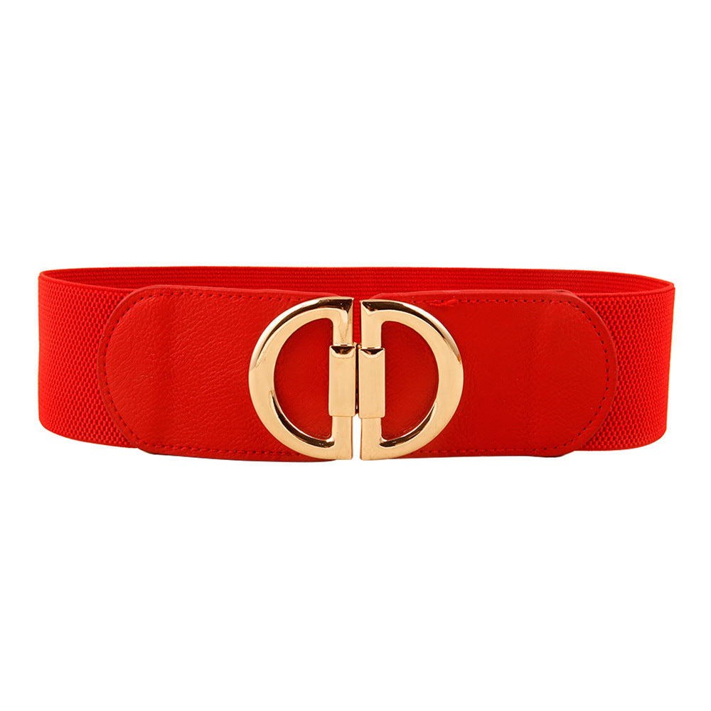 The Statement Cinch: Wide Elastic Waist Belt with Oversized 'O' Buckle Feminé Luxé