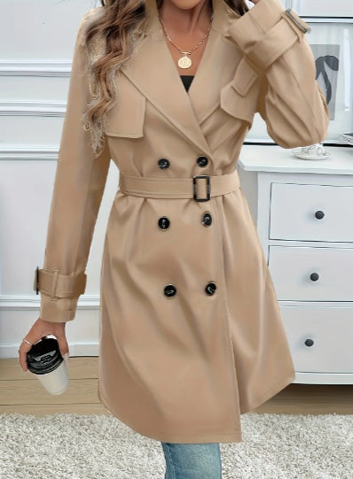 The Tailored City Trench: Elegant Belted Mid-Length Coat Feminé Luxé