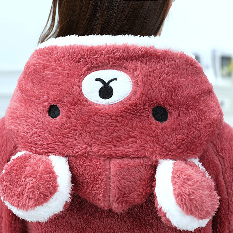 The Plush Hooded Long Lounge Robe Feminé Luxé