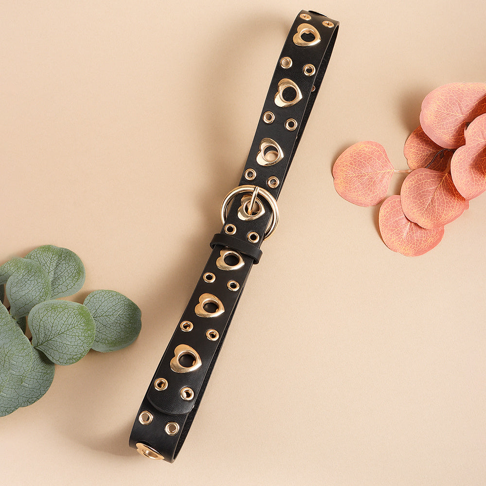 The 'Vandal' Couture Punk Heart Cutout Belt | Electroplated Metal Grommets | High-End Edgy Statement Feminé Luxé