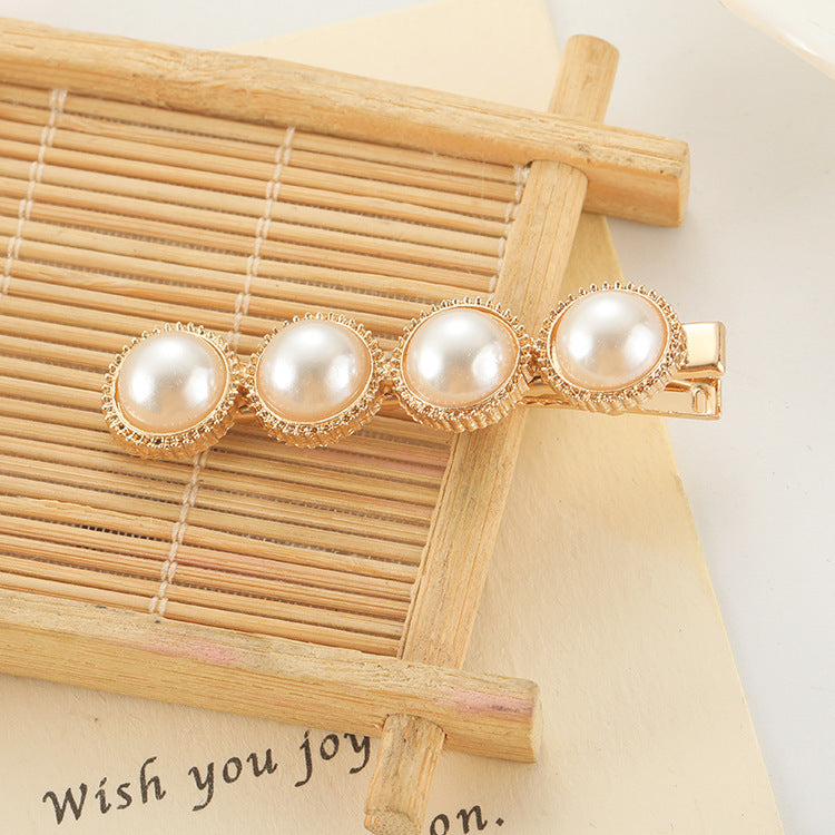 The Parisian Clip Set: Opulent Faux Pearl & Petal Hair Barrette Collection - Luxe Gold-Tone Statement Clips Feminé Luxé