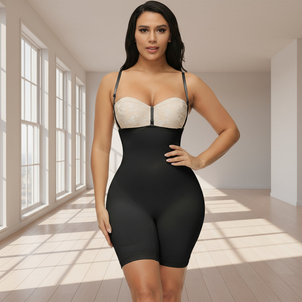Seamless One-Piece Tummy Control Body Shaper with Thigh Smoothing Feminé Luxé