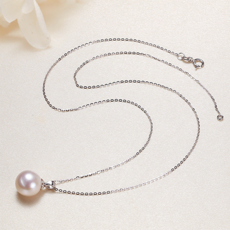 Elegant S925 Sterling Silver Single Edison Freshwater Pearl Pendant Necklace Feminé Luxé