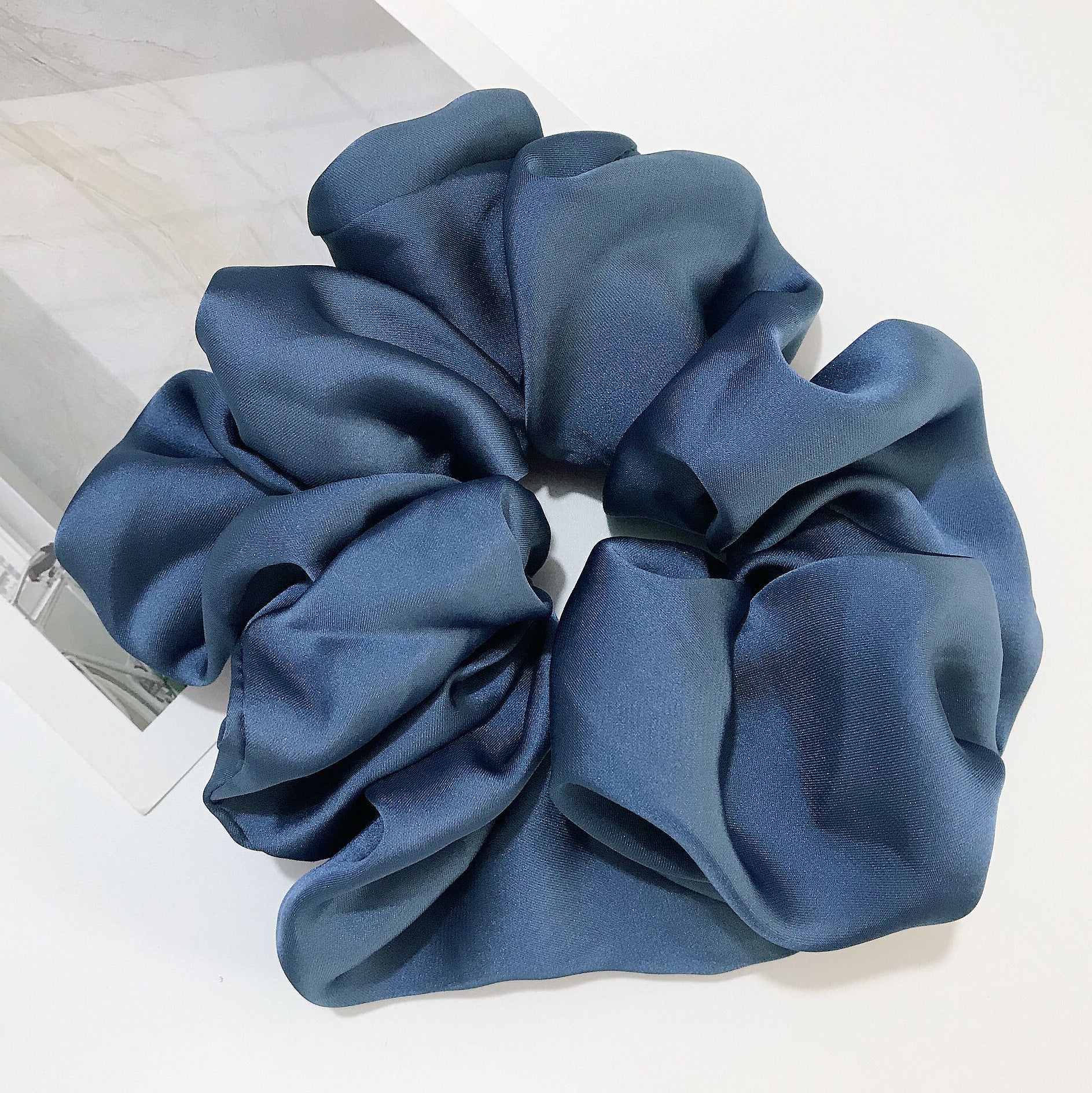 The Silk Grandeur Scrunchie: Oversized Luxurious Satin Hair Tie - Handcrafted Statement Accessory for Velvet Softness Feminé Luxé