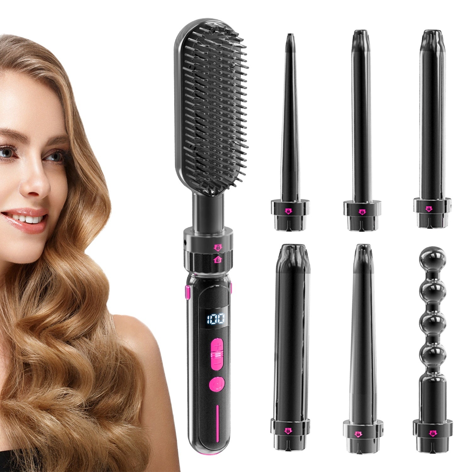 The Maestro Collection: 5-in-1 Interchangeable Ceramic Styling System with 30-Segment Control Feminé Luxé