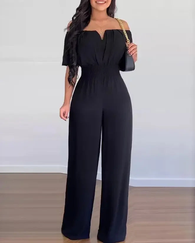 ☁️✨ The Cloud Whisper – Off-Shoulder Elegant Jumpsuit