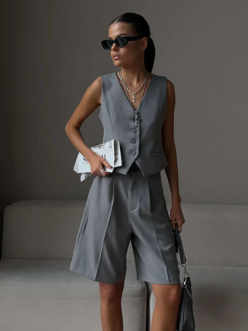 ☕ Café de Pouvoir | Summer Vest & Shorts Set 💎