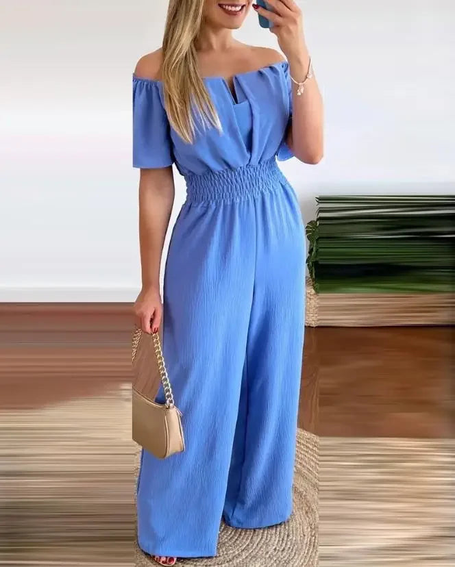 ☁️✨ The Cloud Whisper – Off-Shoulder Elegant Jumpsuit