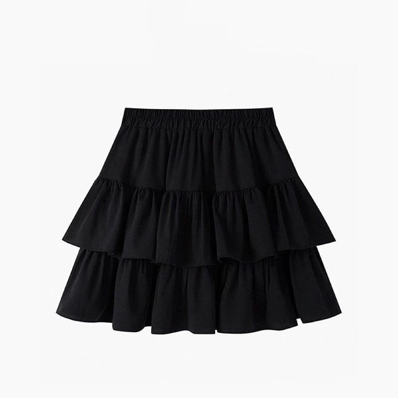 🍡 Sakura Bloom™ – Ruffled High-Waist Mini Skirt