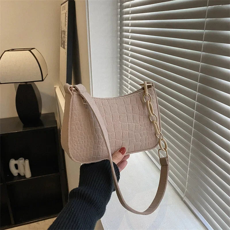 💎 Lune Douce – Soft Crescent Felt Shoulder Bag | Quiet Luxury & Effortless Chic 🌙