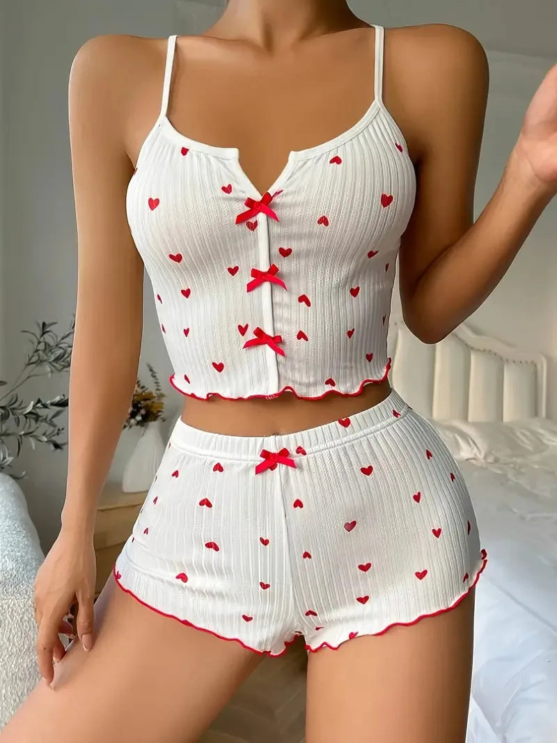 ❤️‍🔥 Feminé Luxé – Doux Cœur Pajama Set ✨