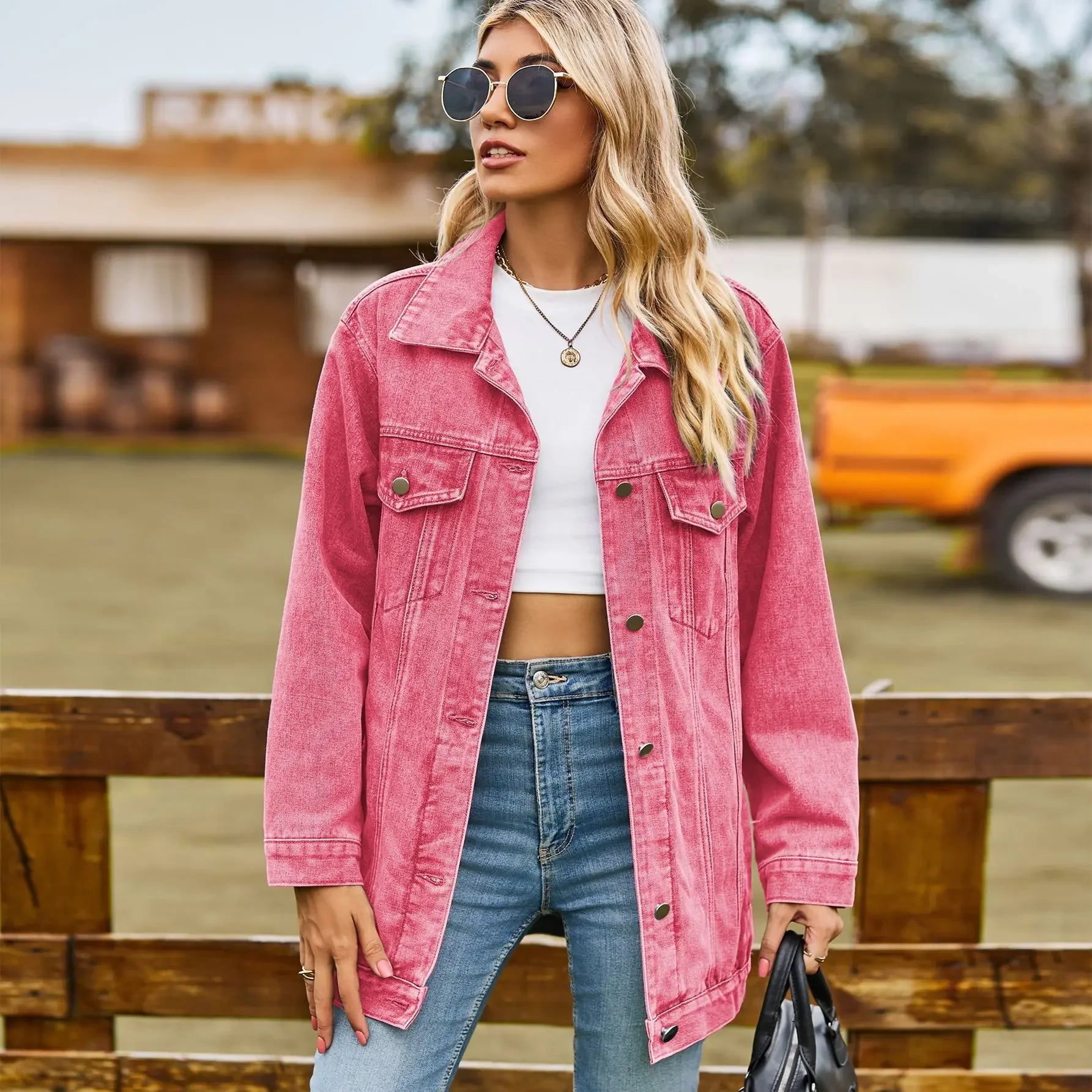 ✨ Midnight Streetlight – Oversized Long Denim Jacket 🌙