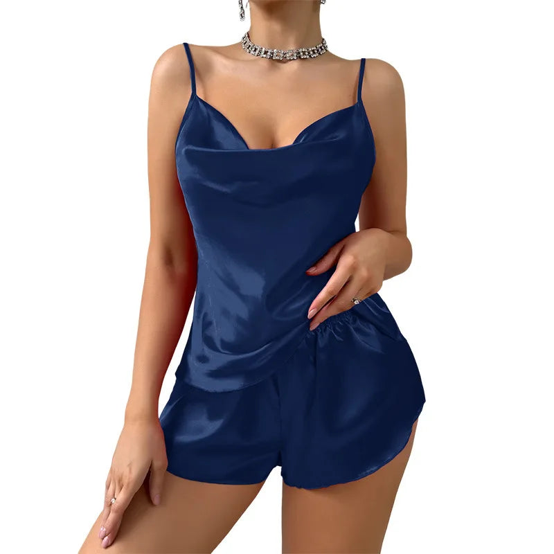 💄 Feminé Luxé – Soie Rouge Pajama Set 💎