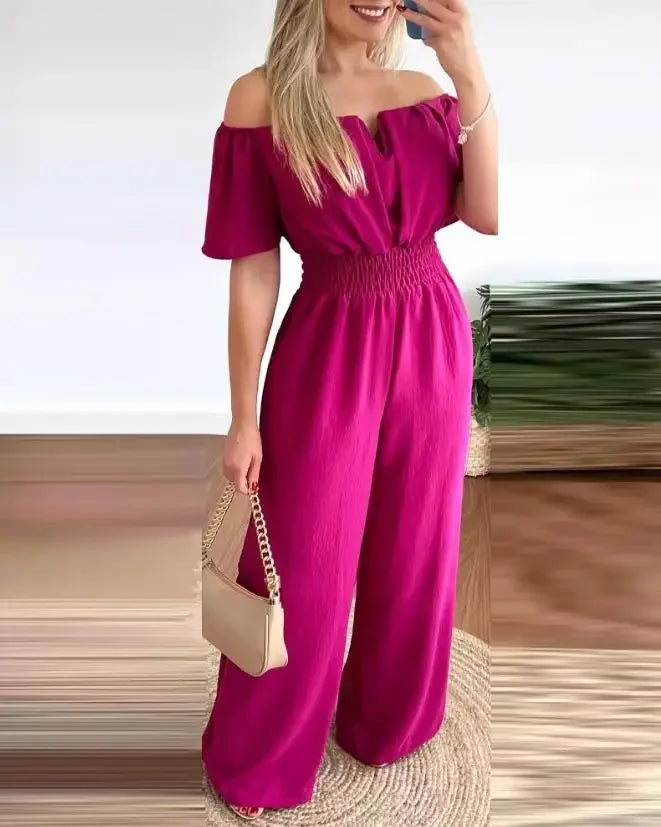 ☁️✨ The Cloud Whisper – Off-Shoulder Elegant Jumpsuit