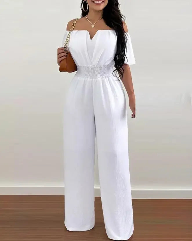 ☁️✨ The Cloud Whisper – Off-Shoulder Elegant Jumpsuit
