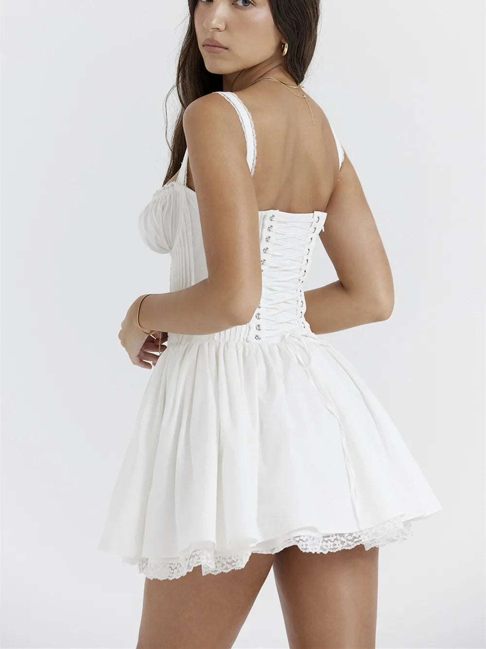 🍬 Sugar Breeze | Y2K Square Neck Flowy Mini Dress 🎀🌬️