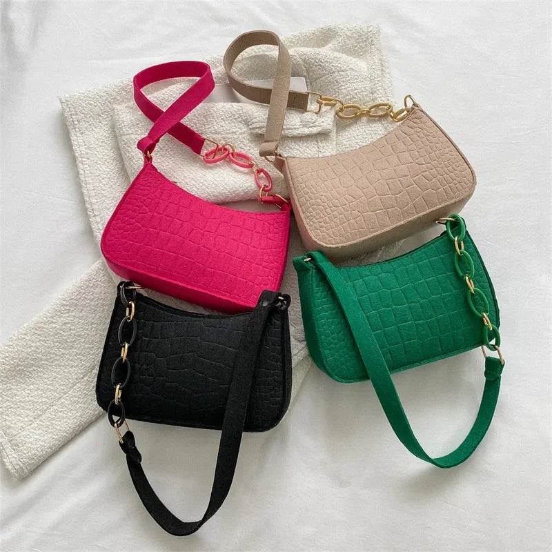 💎 Lune Douce – Soft Crescent Felt Shoulder Bag | Quiet Luxury & Effortless Chic 🌙
