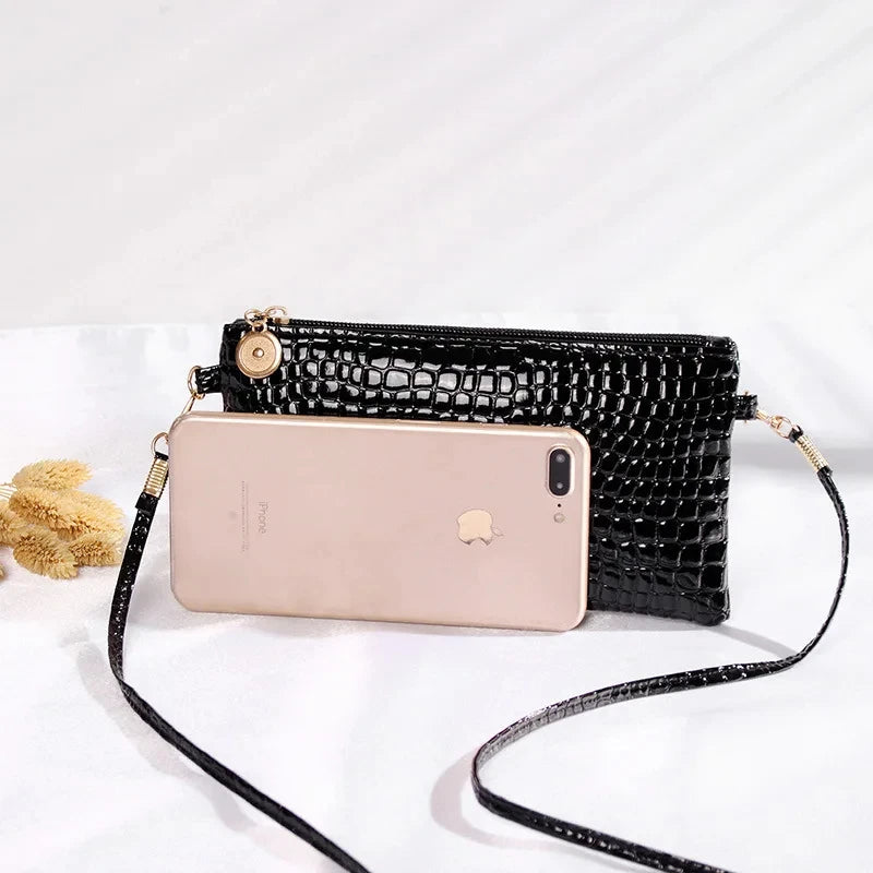 🖤 Croc Amour – Luxe Croc-Effect Mini Shoulder Bag 💎