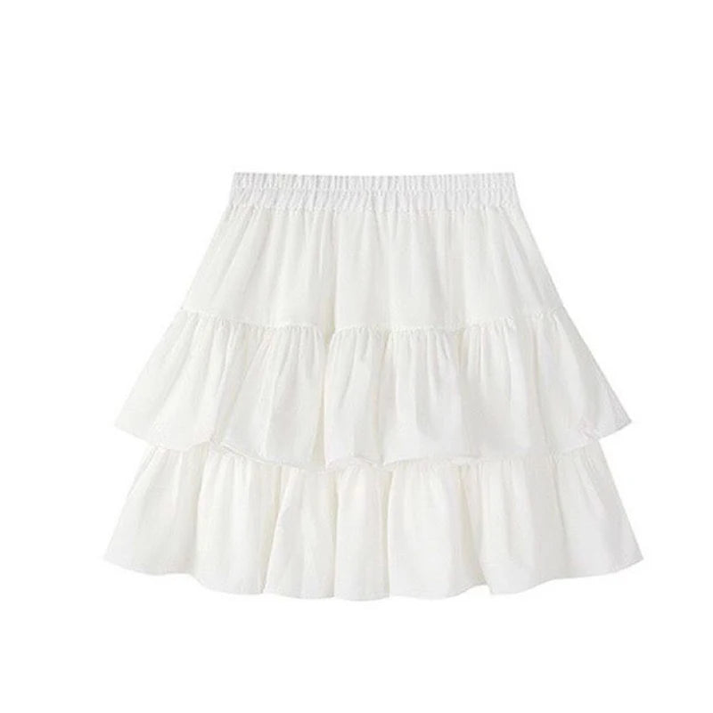 🍡 Sakura Bloom™ – Ruffled High-Waist Mini Skirt