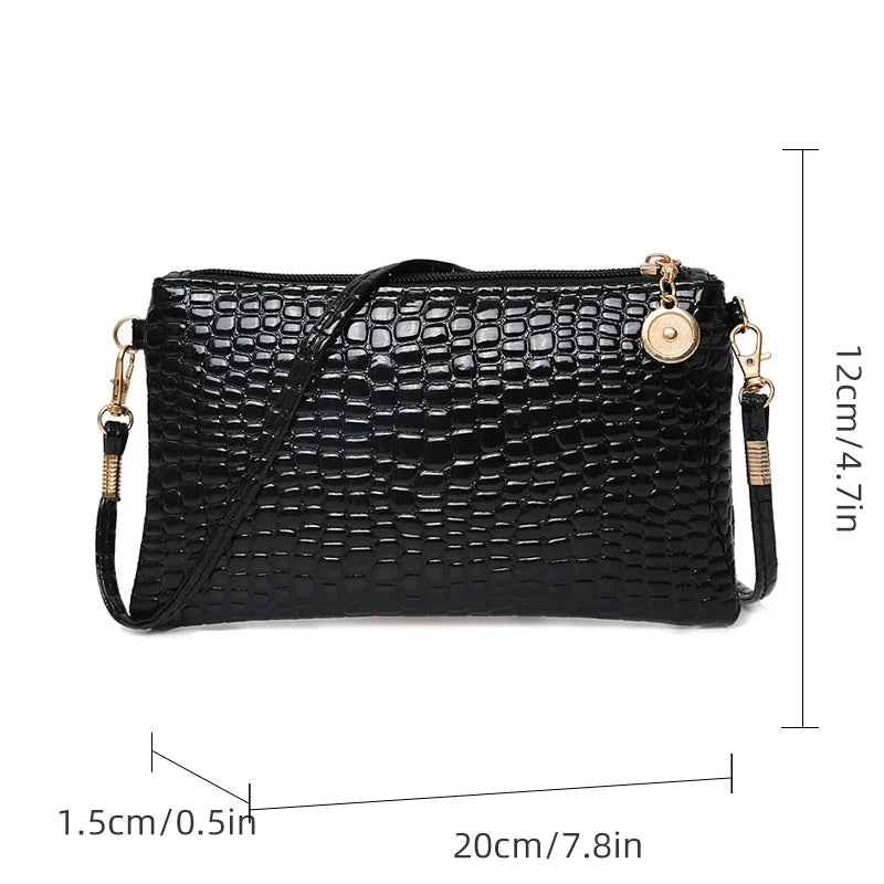 🖤 Croc Amour – Luxe Croc-Effect Mini Shoulder Bag 💎
