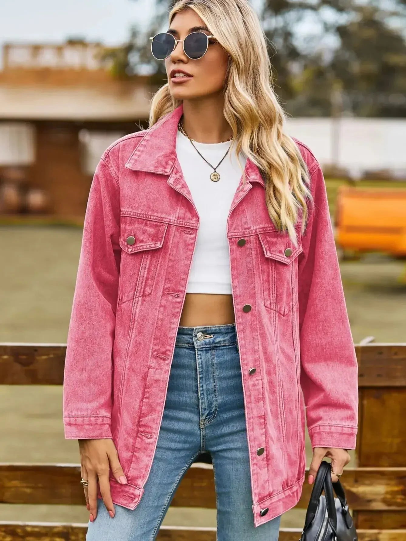 ✨ Midnight Streetlight – Oversized Long Denim Jacket 🌙