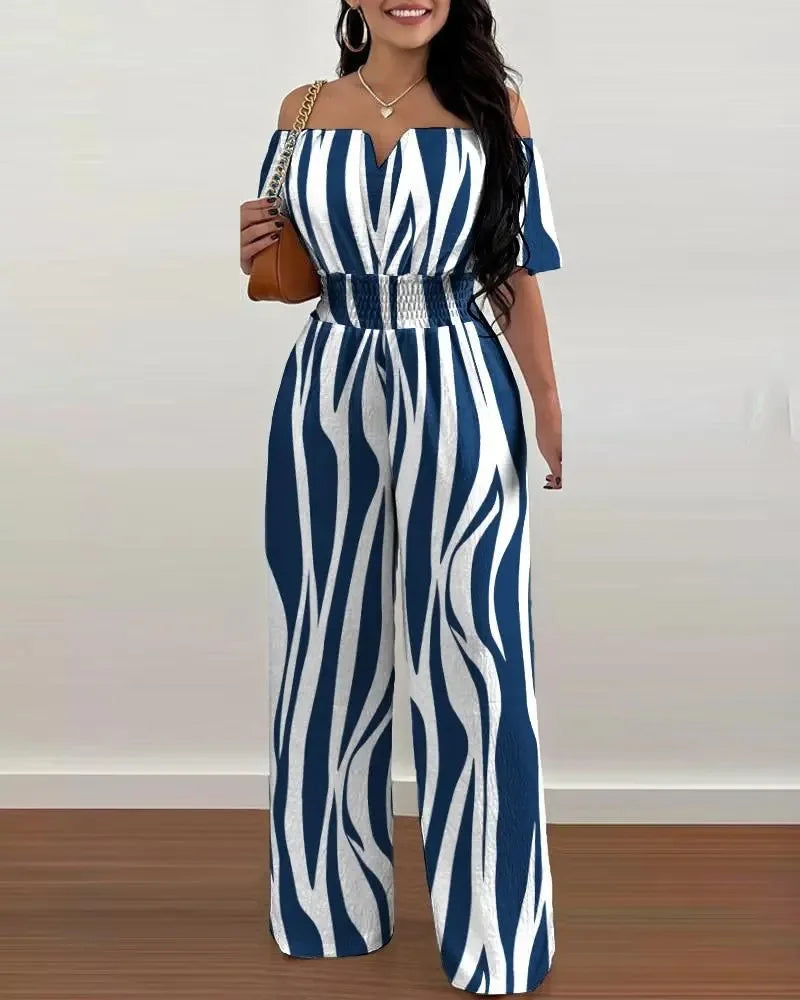 ☁️✨ The Cloud Whisper – Off-Shoulder Elegant Jumpsuit