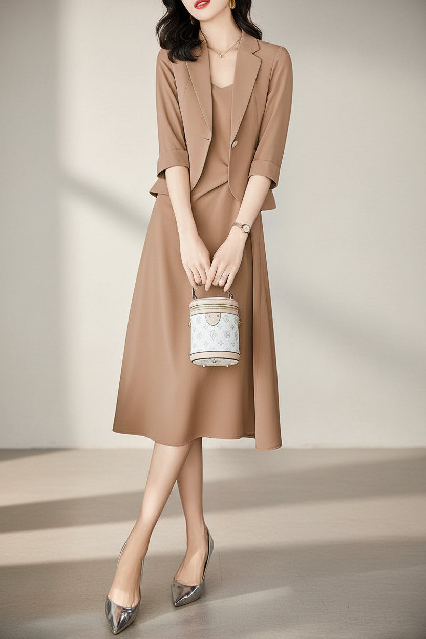 Elegant Blazer & Slim Midi Skirt Set | Feminé Chic Workwear Co-ord Feminé Luxé