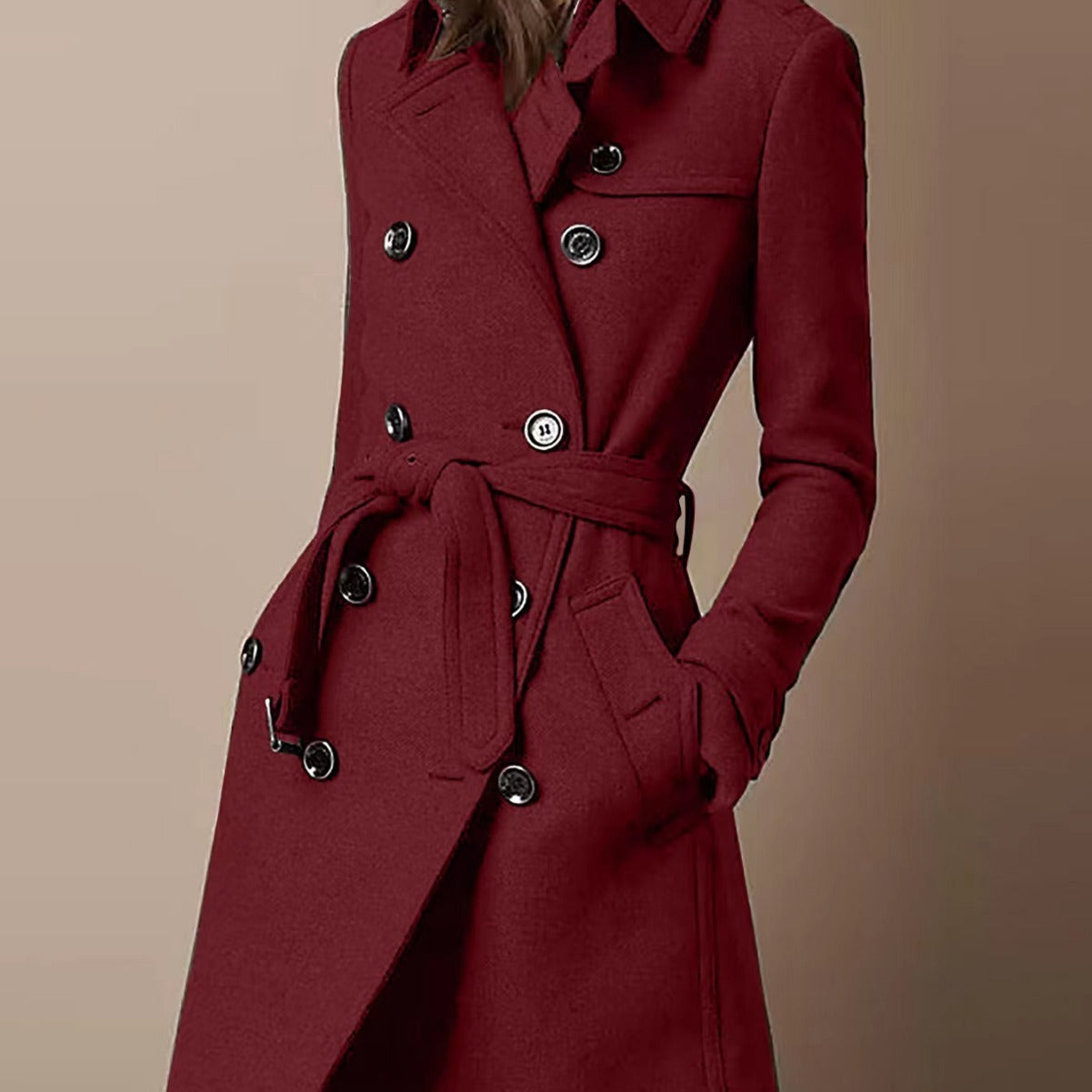 The Burgundy Luxe Wool Coat: Double-Breasted Winter Essential Feminé Luxé