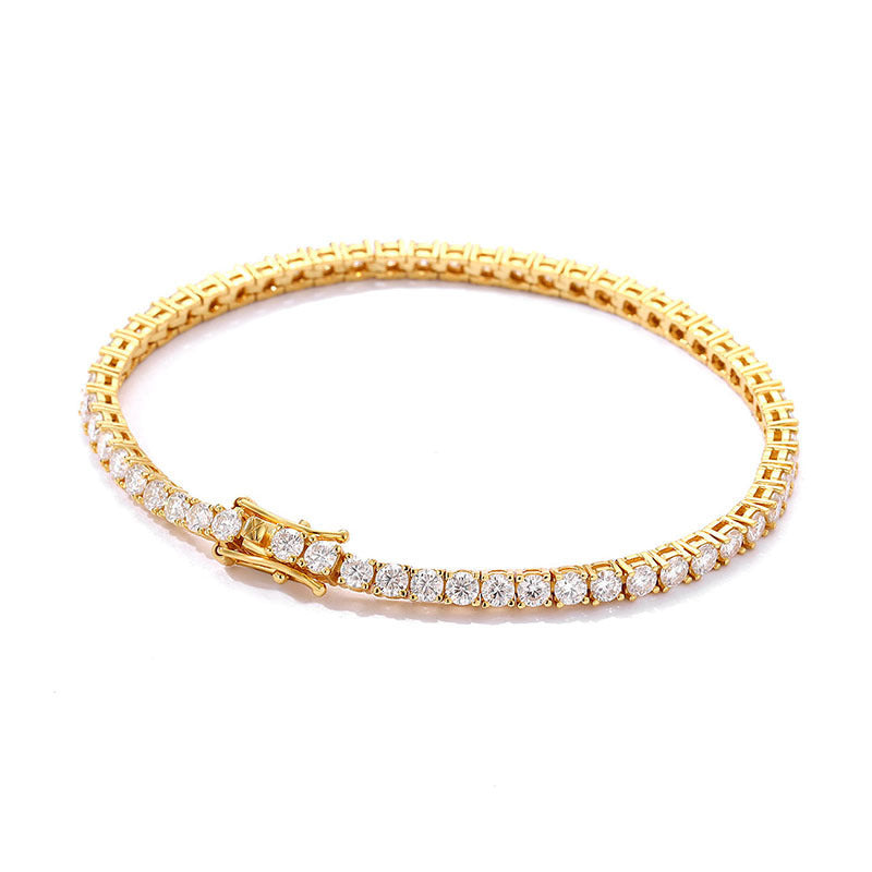 Brilliant 10-Point Moissanite Tennis Bracelet – S925 Sterling Silver Plated in Gold Feminé Luxé Exclusive Feminé Luxé