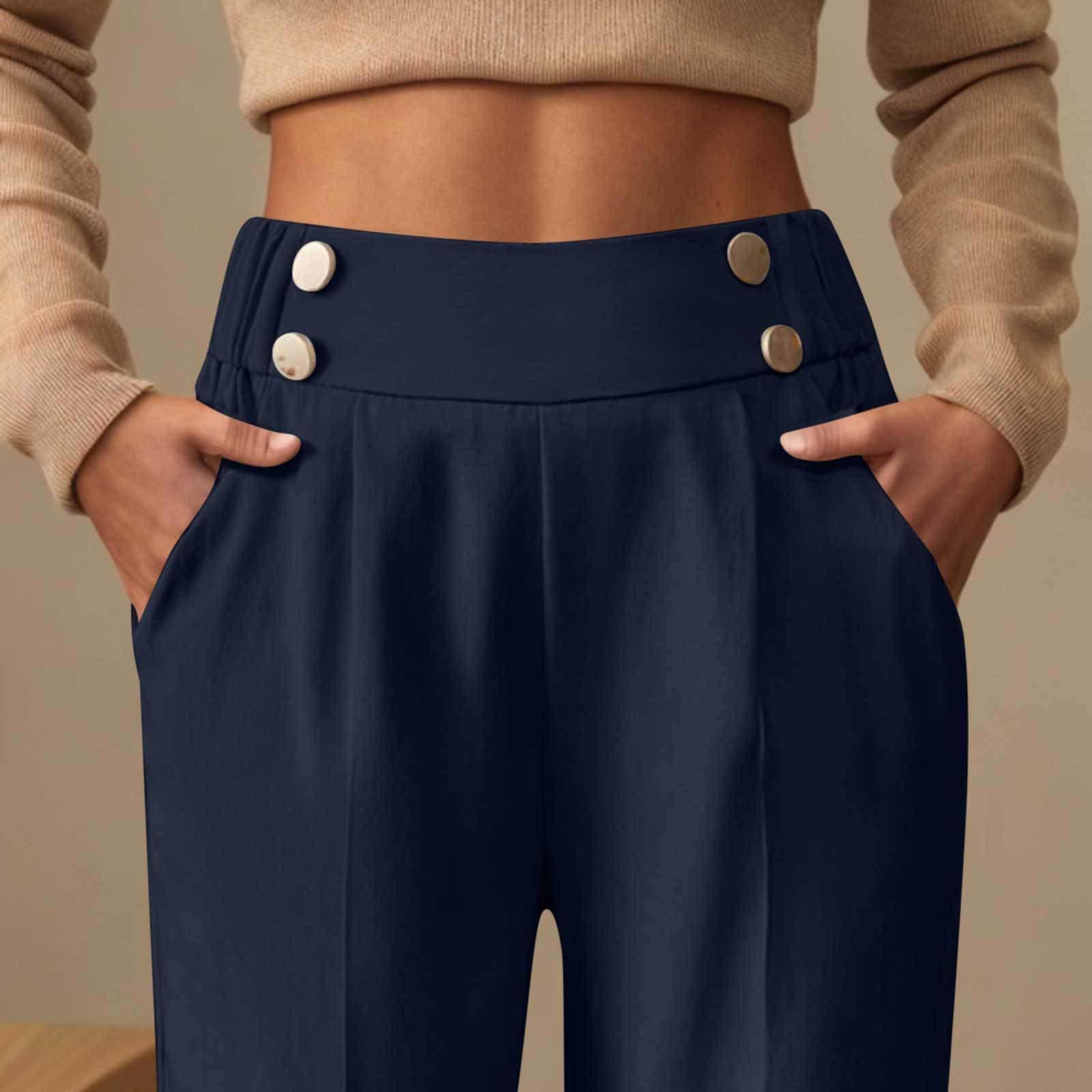 Chic Draping Wide-Leg High-Waist Trousers Feminé Luxé
