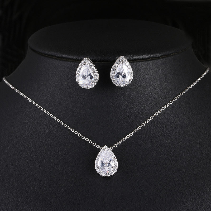 The Majestic Water Drop Gemstone Jewelry Set | Necklace & Earrings Feminé Luxé