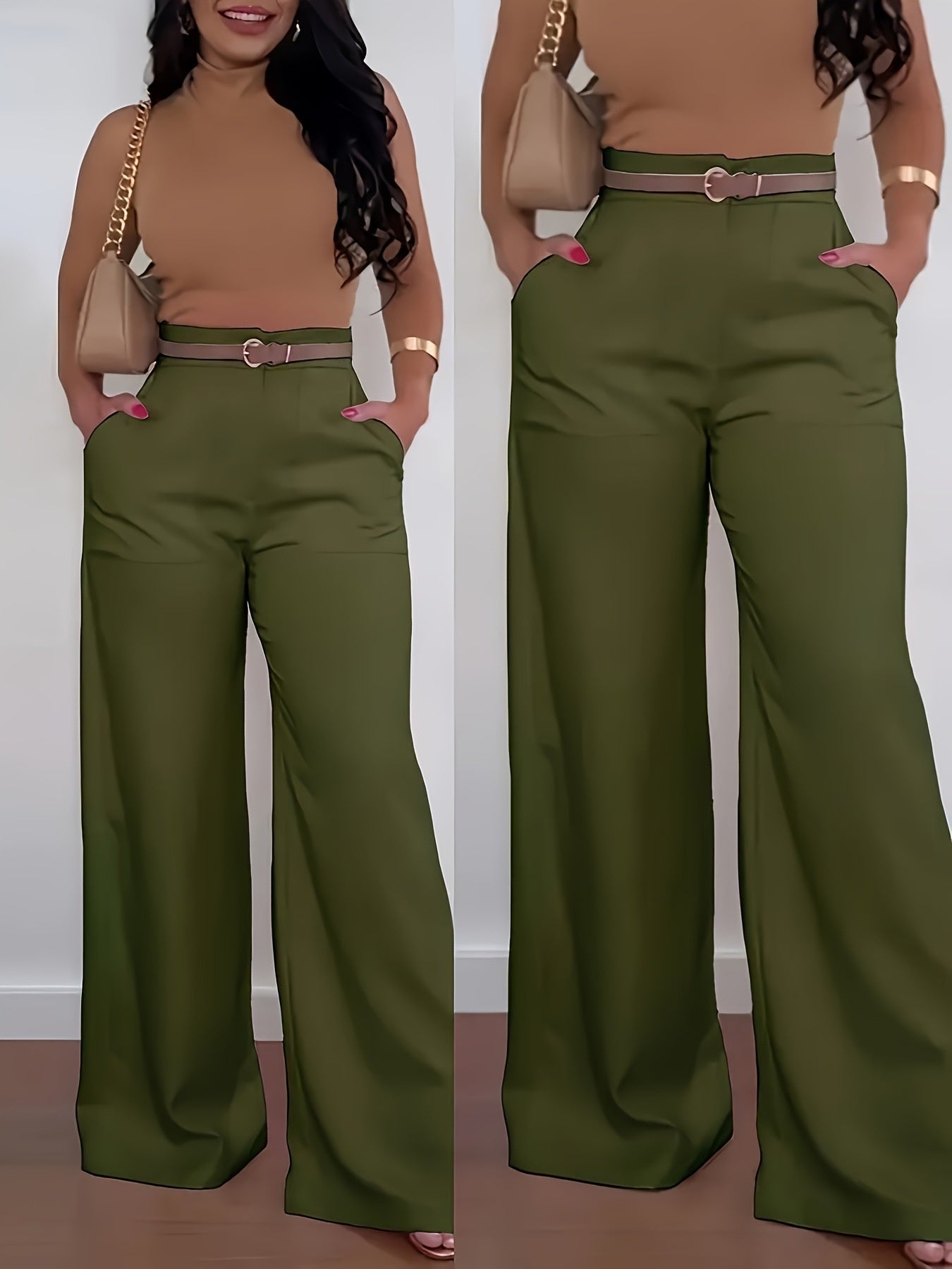 Elegant High-Waist Wide-Leg Palazzo Trousers Feminé Luxé