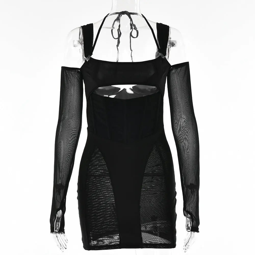 Velour Obsession™ Cutout Bodycon Mini Dress – Bold Elegance Edition Feminé Luxé