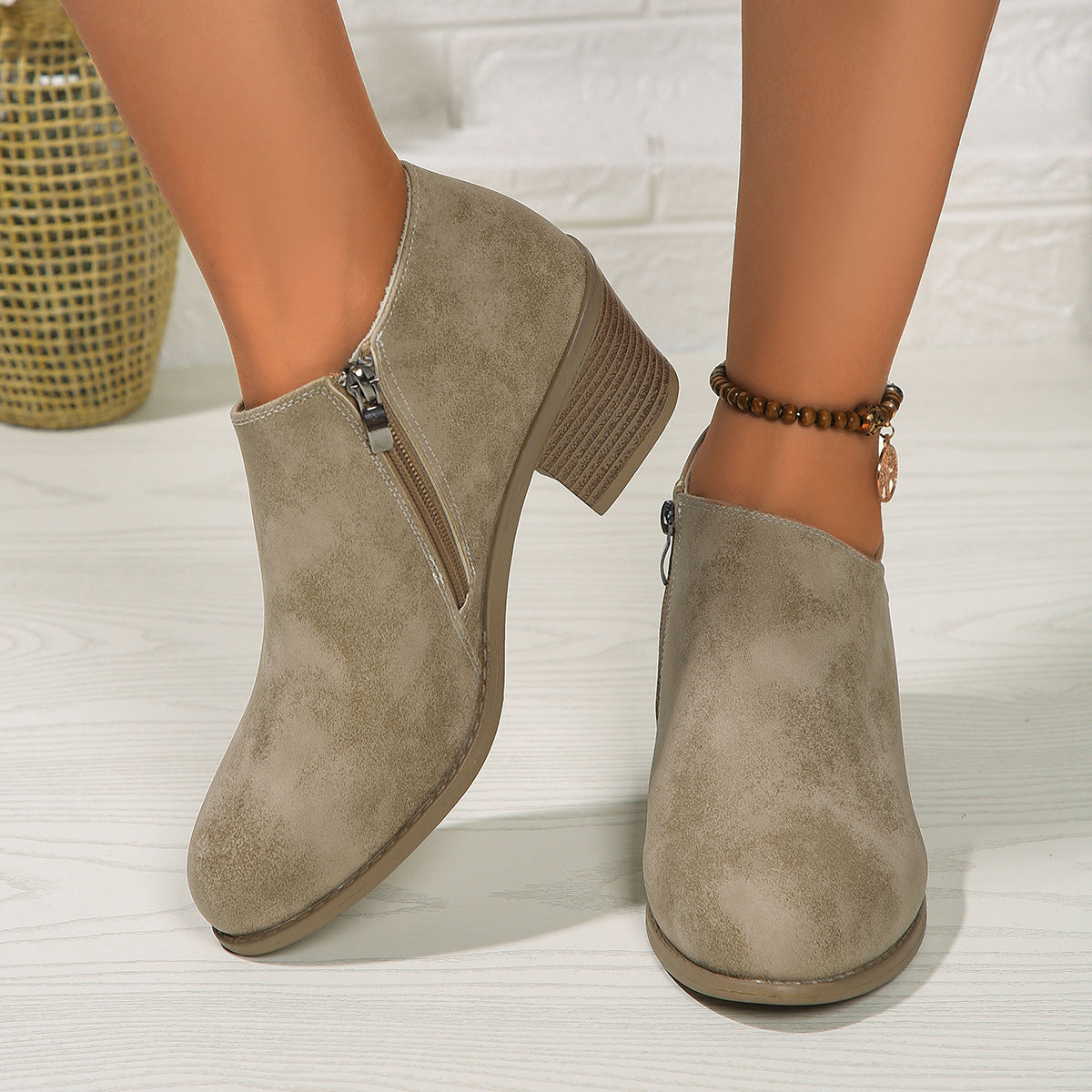 The 'City Stroll' Minimalist Block Heel Ankle Boot Feminé Luxé