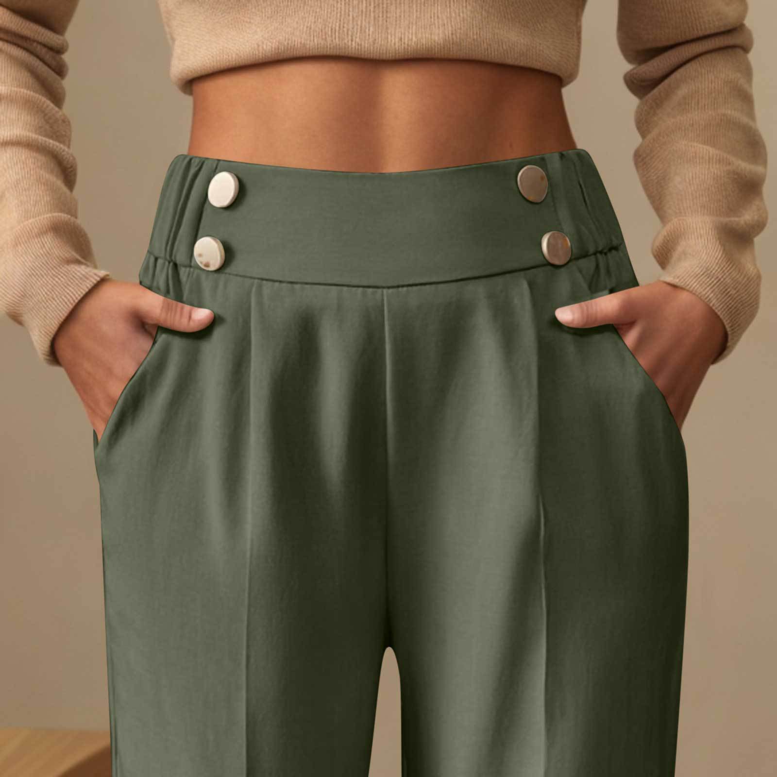 Chic Draping Wide-Leg High-Waist Trousers Feminé Luxé