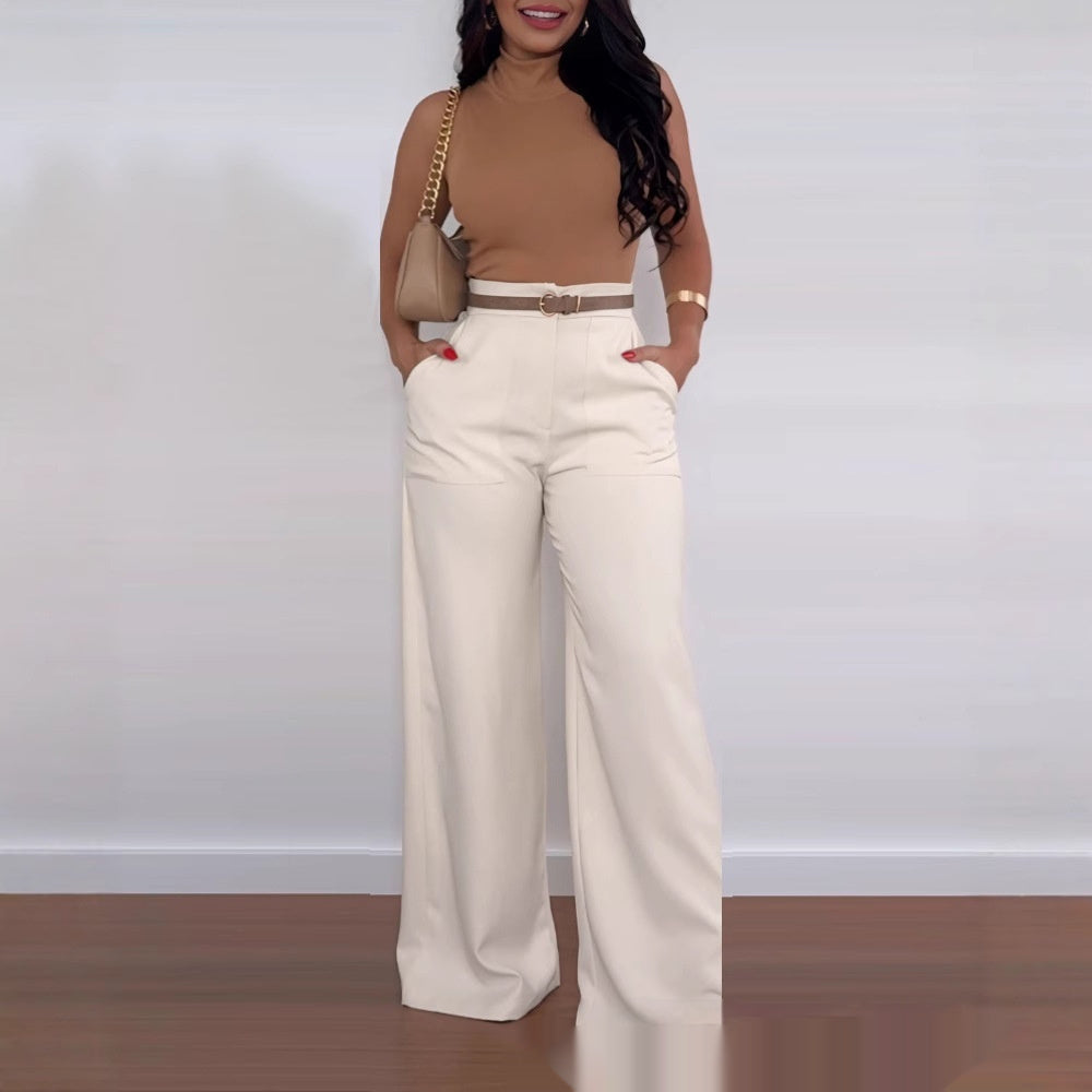 Elegant High-Waist Wide-Leg Palazzo Trousers Feminé Luxé