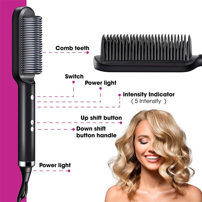 The Serene Contour: Intelligent 2-in-1 Tourmaline Ceramic Styling Brush & Curler Feminé Luxé