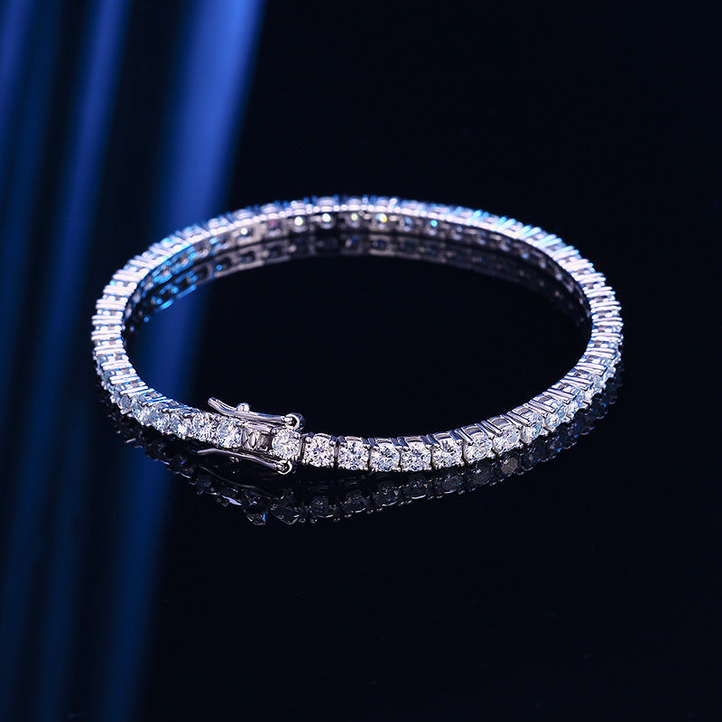 Brilliant 10-Point Moissanite Tennis Bracelet – S925 Sterling Silver Plated in Gold Feminé Luxé Exclusive Feminé Luxé