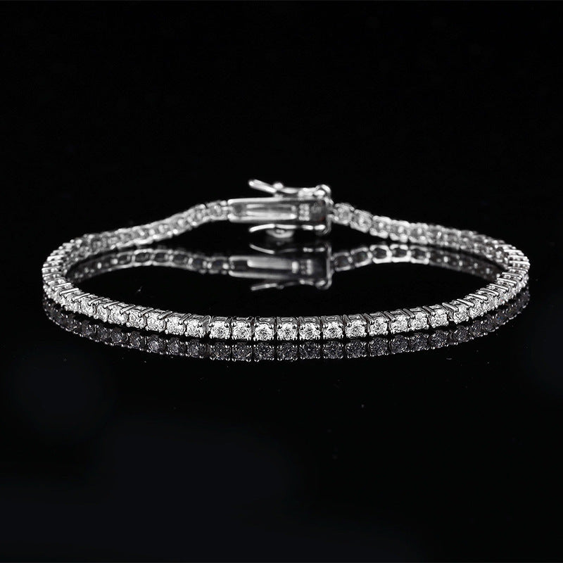 Brilliant 10-Point Moissanite Tennis Bracelet – S925 Sterling Silver Plated in Gold Feminé Luxé Exclusive Feminé Luxé
