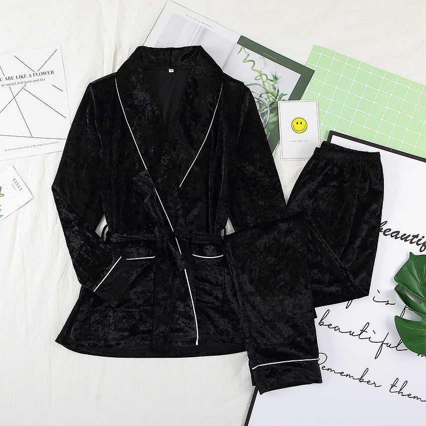 Velvet Midnight: The Luxe Cardigan Pajama Set Feminé Luxé