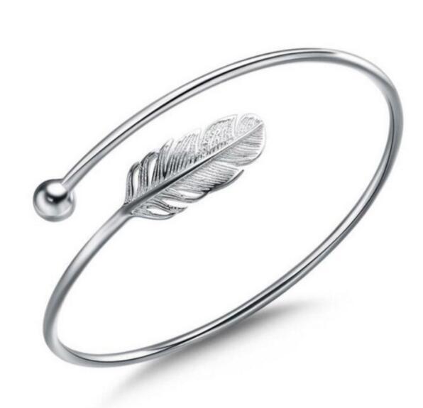 The Sterling Silver Feather Cuff Bracelet Feminé Luxé