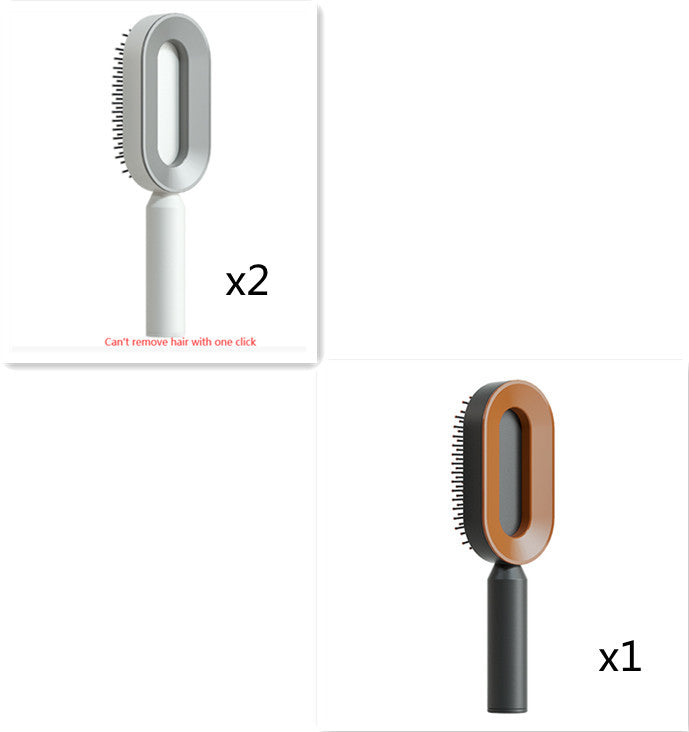 The Serenity Glide: One-Key Self-Cleaning Detangler & Scalp Massager Brush Feminé Luxé