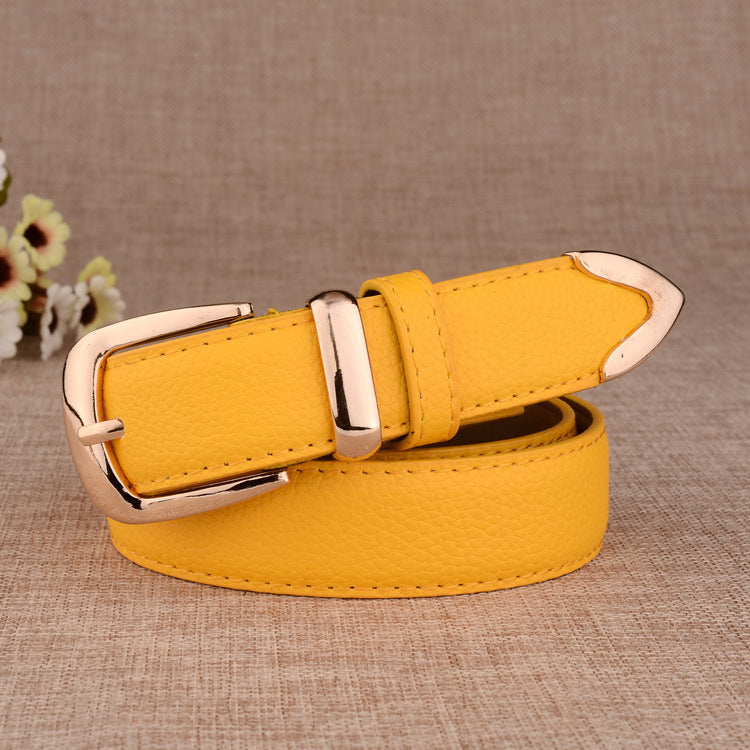 The 'Vibrant' Classic Faux Leather Belt | Polished Zinc Buckle | Multi-Color Essential Feminé Luxé