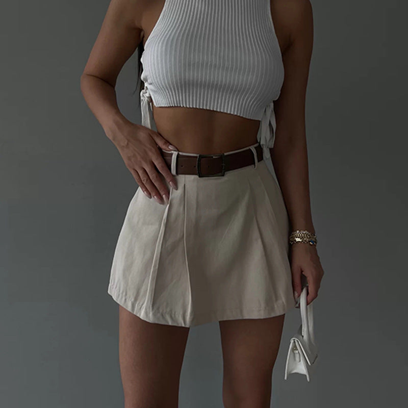 The Effortless Riviera Ruffle Mini Skort | Shirred High-Waist Vacation Luxe Feminé Luxé